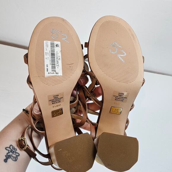 Louise et Cie Leather Strappy Block Heeled Sandals Leeba Women's 9.5 Party Work - Picture 8 of 12